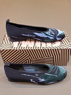 Camper Twins Ballerinas - Color: Green/Black - Size: 8.5